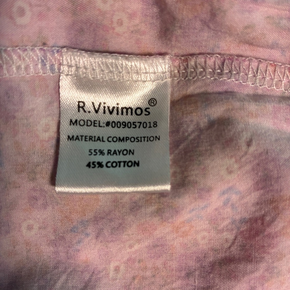 R. Vivimos Dress M Peasant Boho Fairycore Whimsy Tiered Ruched Ruffles - Picture 4 of 12